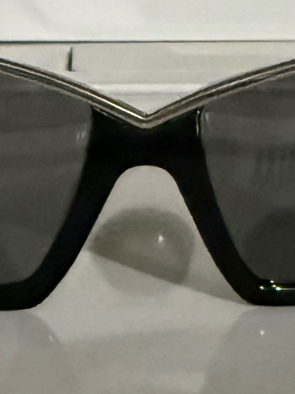 Yves St. Laurent Black Cat Eye Sunglasses with Silver Brow Bar